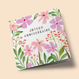 Posie - Anniversaire fleurs roses et cosmos