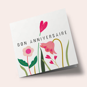 Posie - Anniversaire fleurs roses en coeur