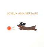 Pompon - joyeux anniversaire, chien saucisse