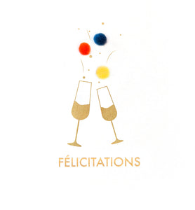 Pompon - felicitations, verres