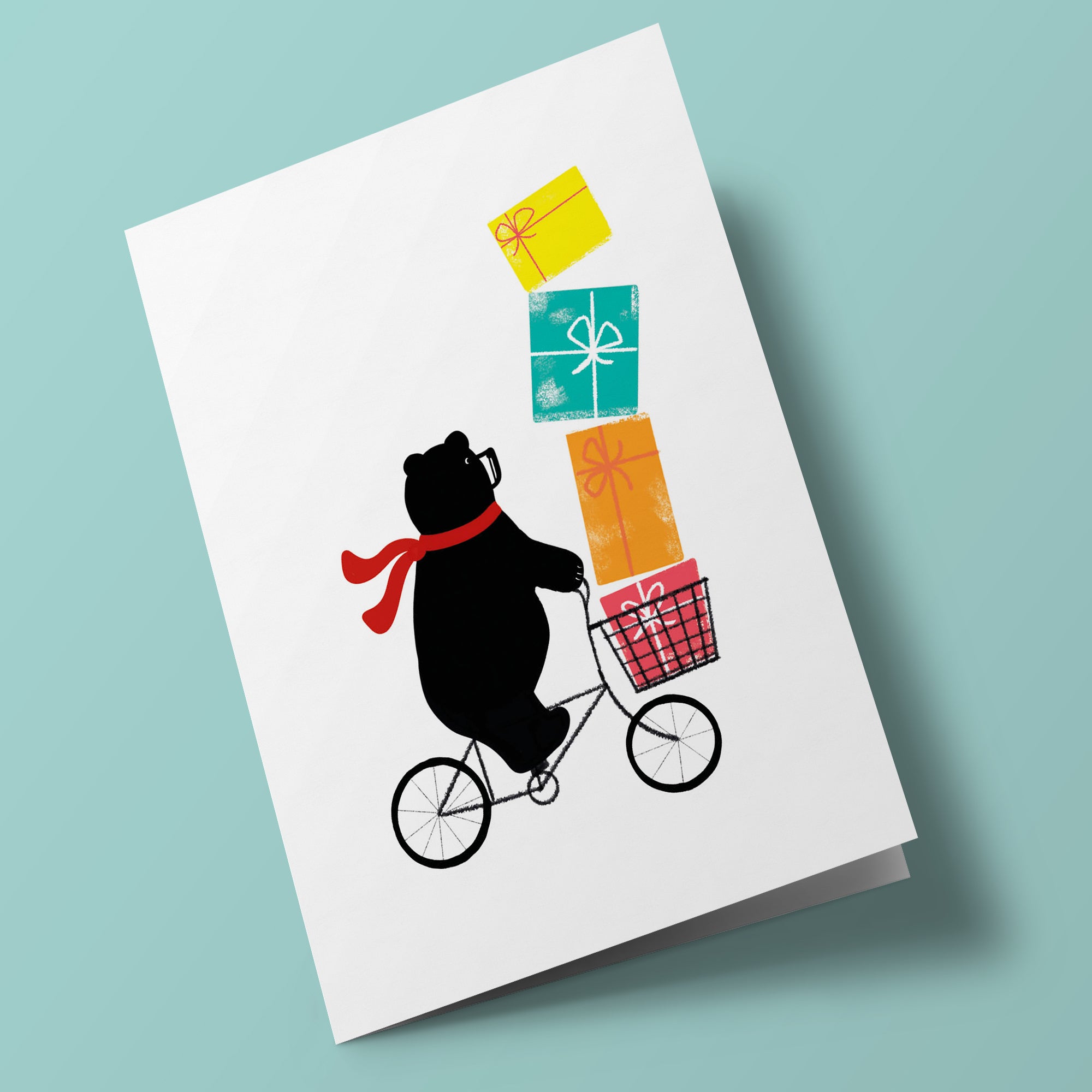 Bear - bear on bicycle with gifts