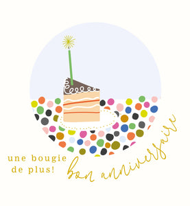 Let's Celebrate - gateau d'anniversaire dans un cercle, sur fond clair