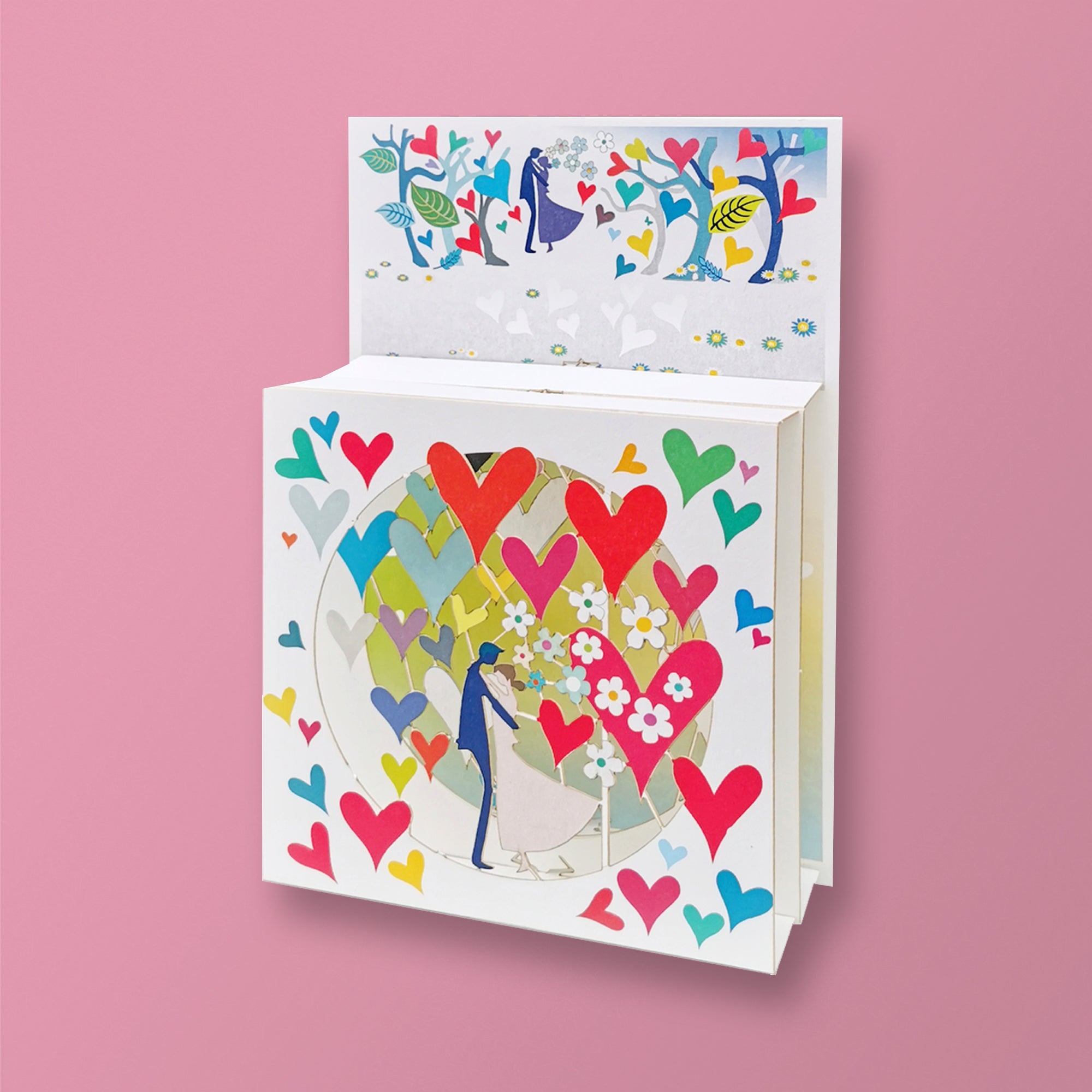 Carte box - Couple qui danse entouré de cœurs