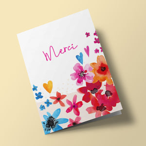 Plantable Card - Vibrant Flowers, "Merci"