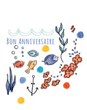 Plantable Card - "Bon anniversaire", fish in the sea