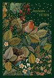 Country Christmas - wooden animals, on dark green background