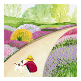 Richmond Park - path through flowers with dog